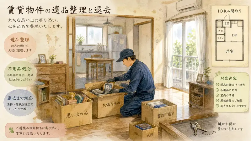 賃貸物件の遺品整理と退去手続き｜原状回復の費用負担と大家への対応方法