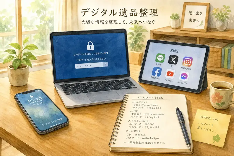 デジタル遺品の整理方法｜スマホロック解除からSNS削除まで完全ガイド