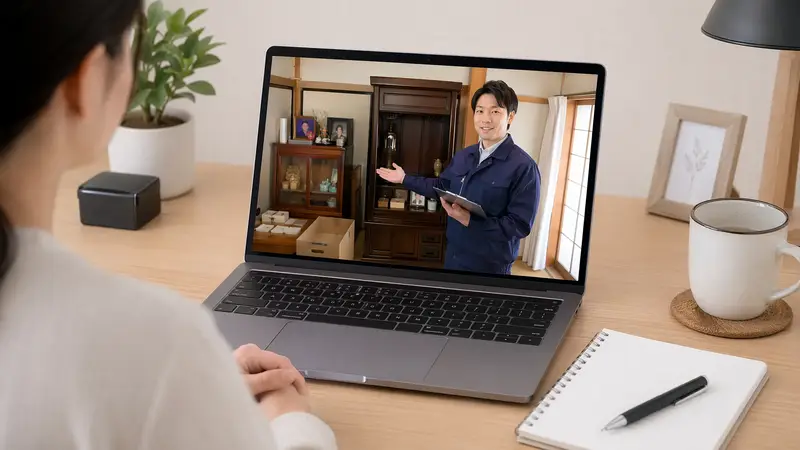 オンラインでの遺品整理打ち合わせのイメージ