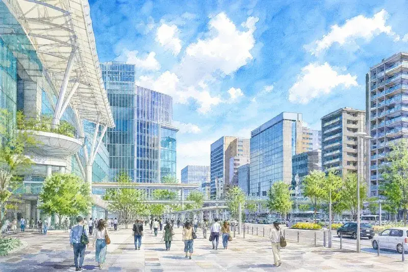 博多駅周辺のビジネス街とマンション群の街並み