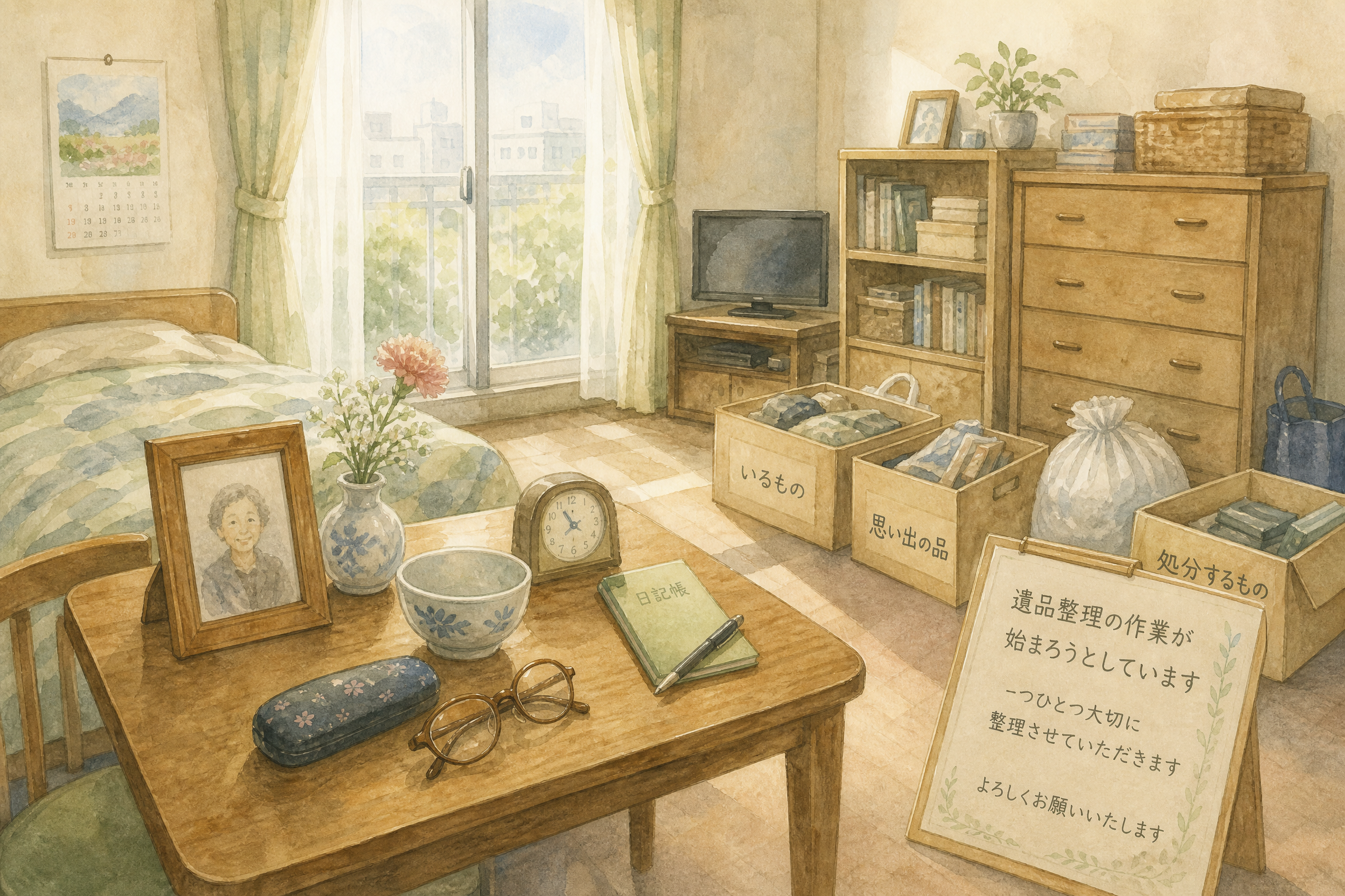 一人暮らしの親の遺品整理のイメージ