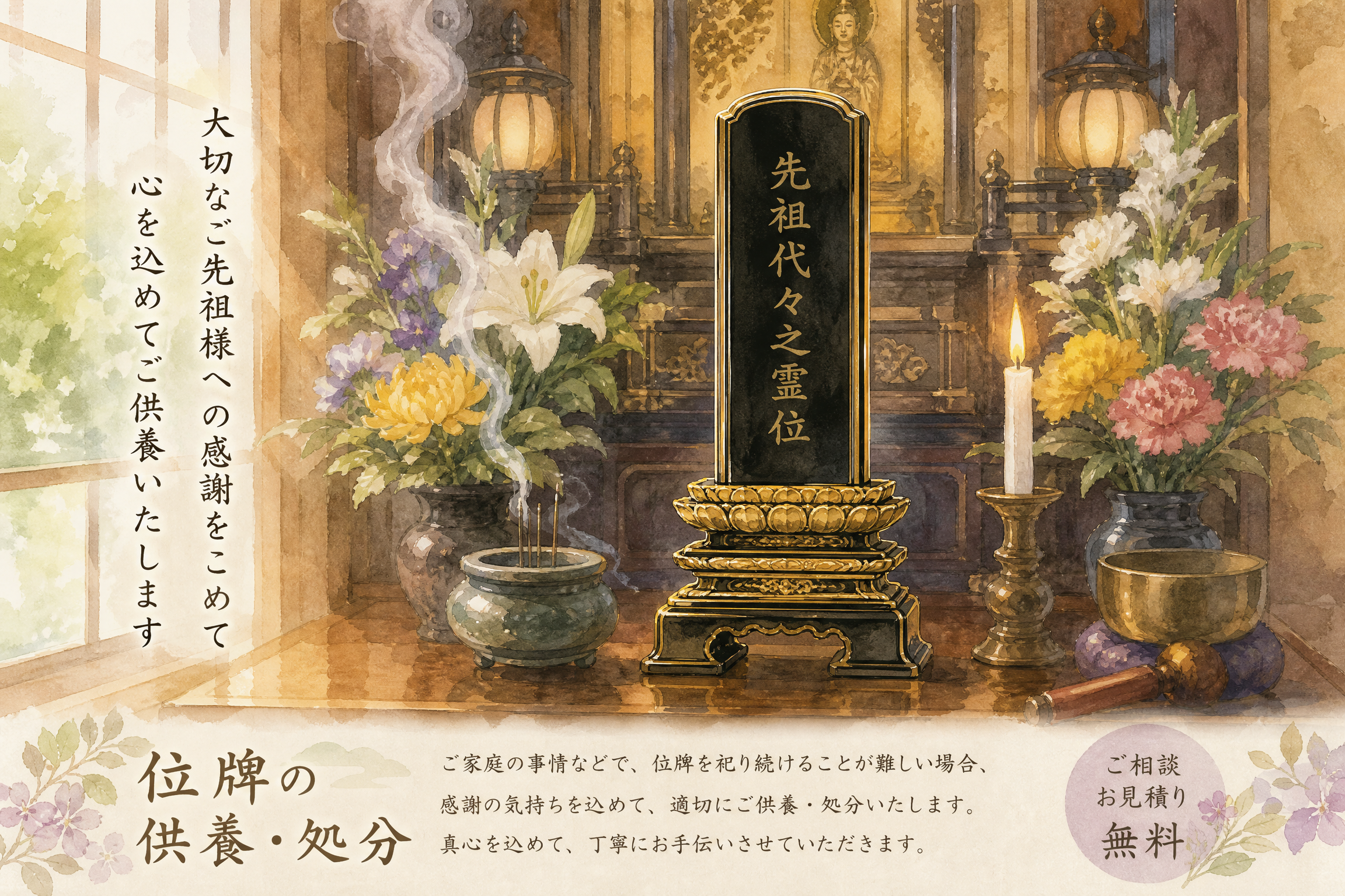 位牌の供養のイメージ