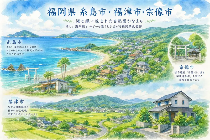 糸島市・福津市・宗像市の遺品整理ガイド｜地域の特徴と費用相場・業者の選び方