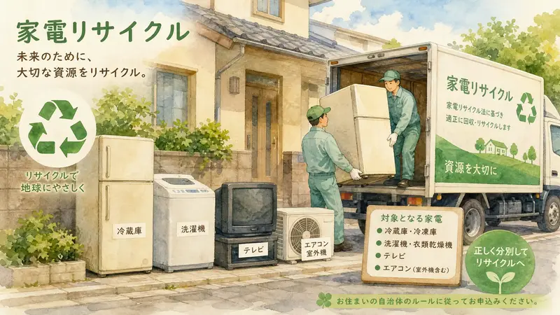 遺品整理の家電処分｜リサイクル法対象4品目の正しい捨て方と費用