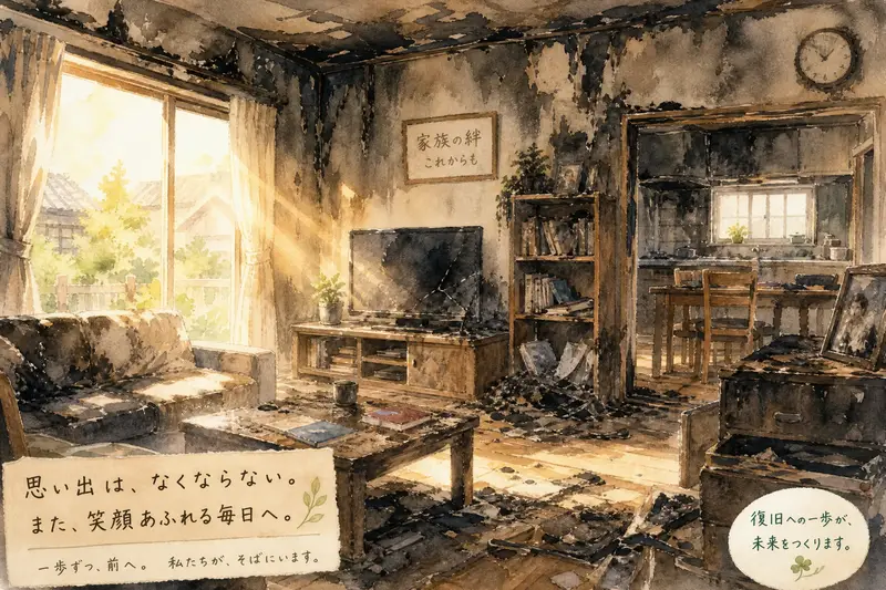 火災復旧作業の様子