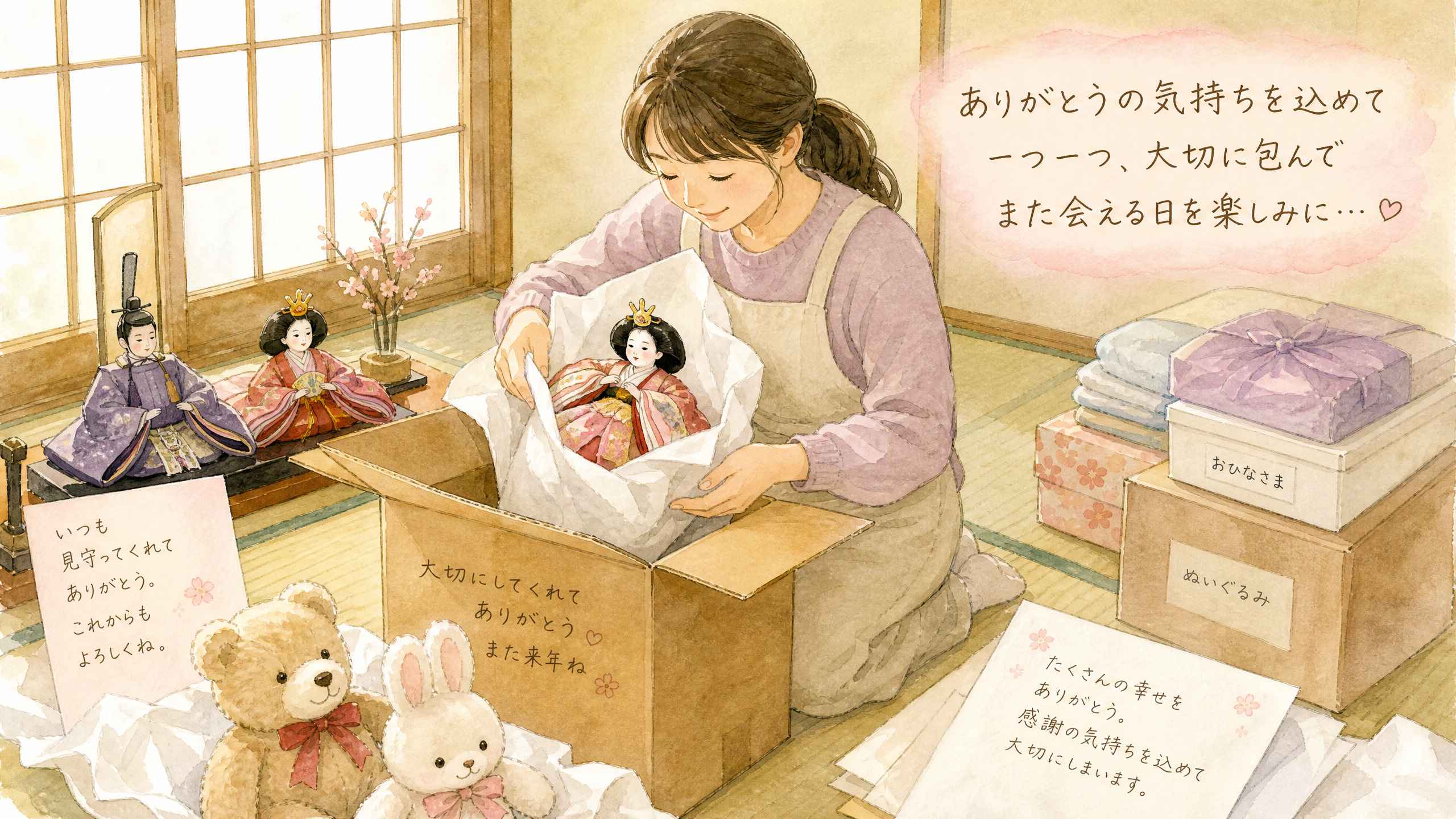 供養に出す人形の準備のイメージ