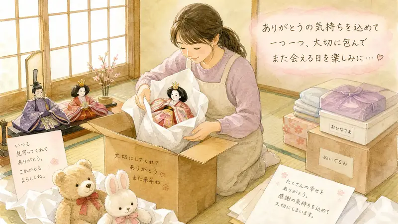 供養に出す人形の準備のイメージ