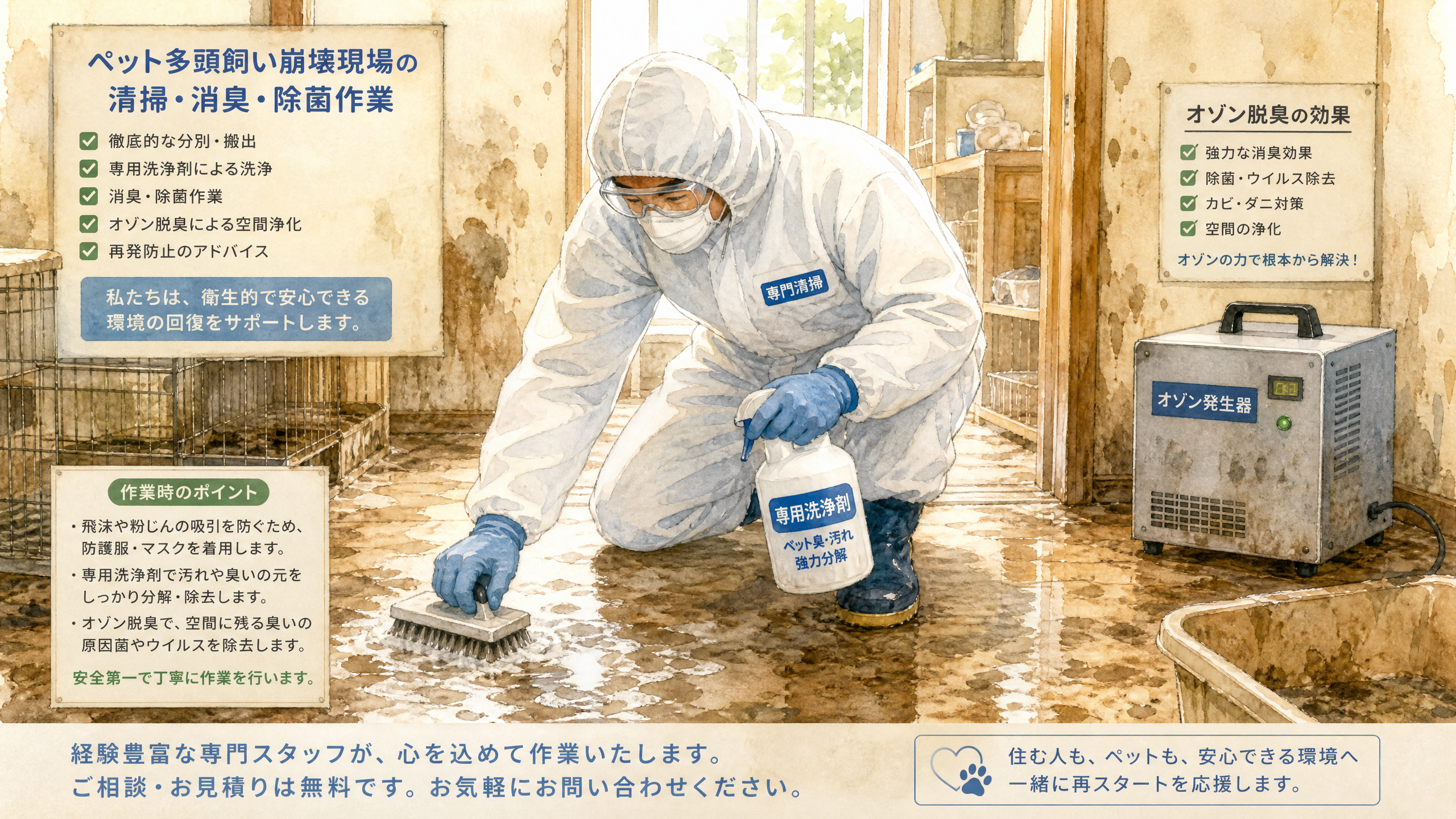 特殊清掃の防護装備のイメージ