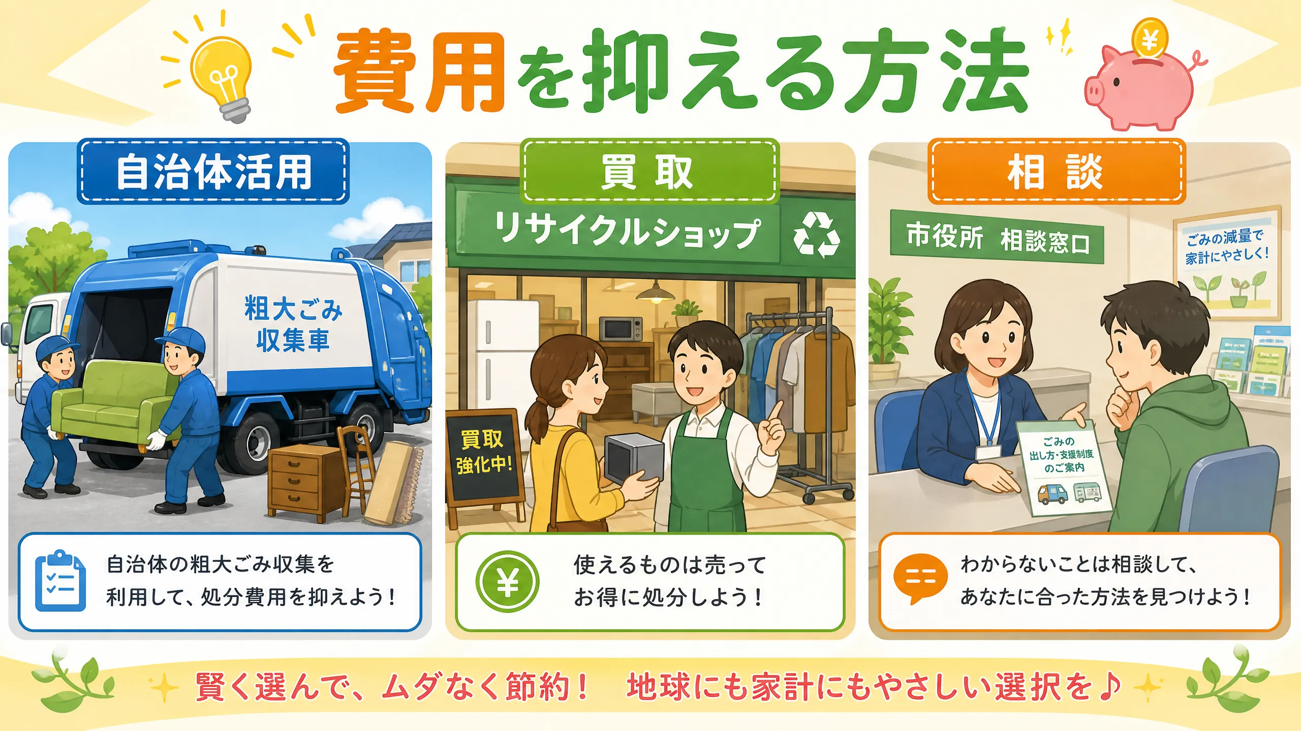 費用を抑える方法のイメージ