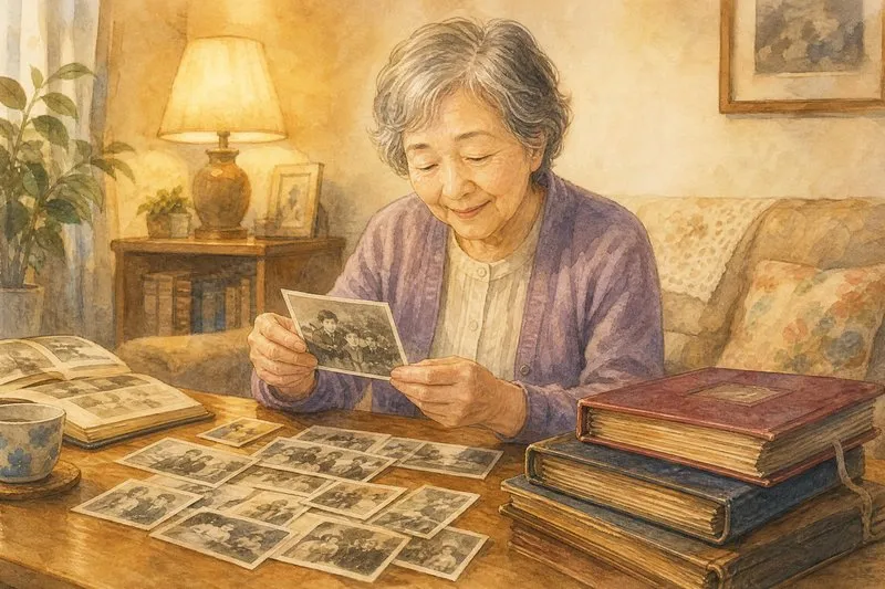 写真の整理作業の様子