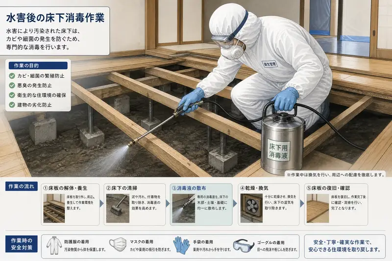 浸水被害の復旧作業の様子